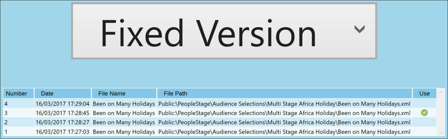 Selecting the Version