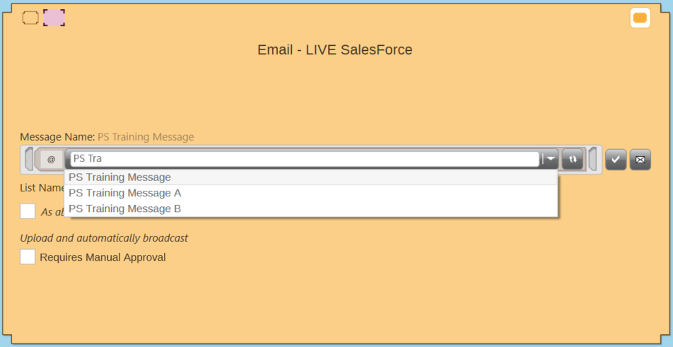 Email Channel Select Message Name Email Channel Select Message Name