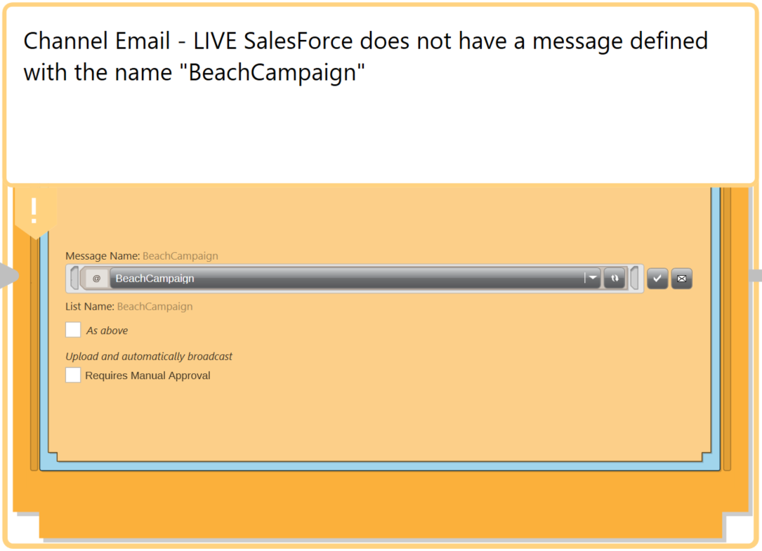 Email Channel Amber Warning No Message Defined Email Channel Amber Warning No Message Defined