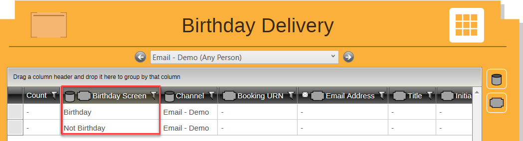 Delivery Step Grid View