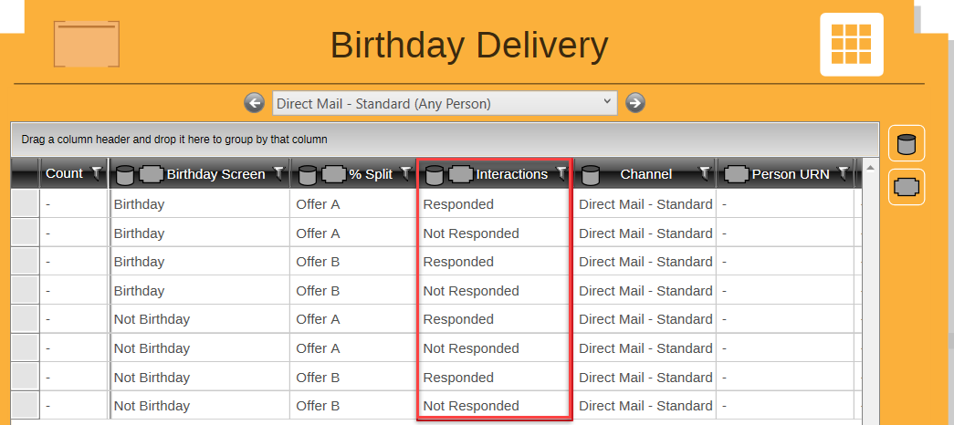 Deliver Step Grid View