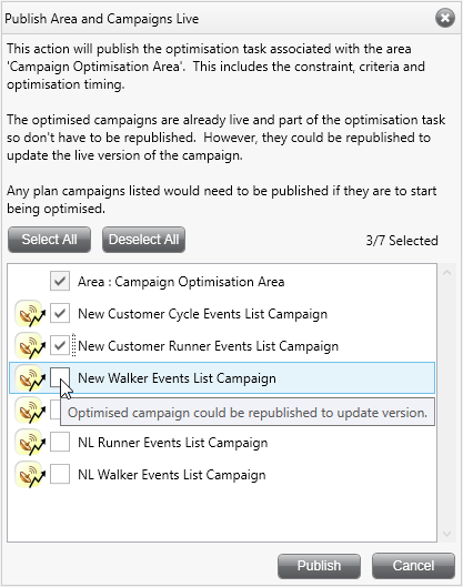 Campaign Optimisation Publish