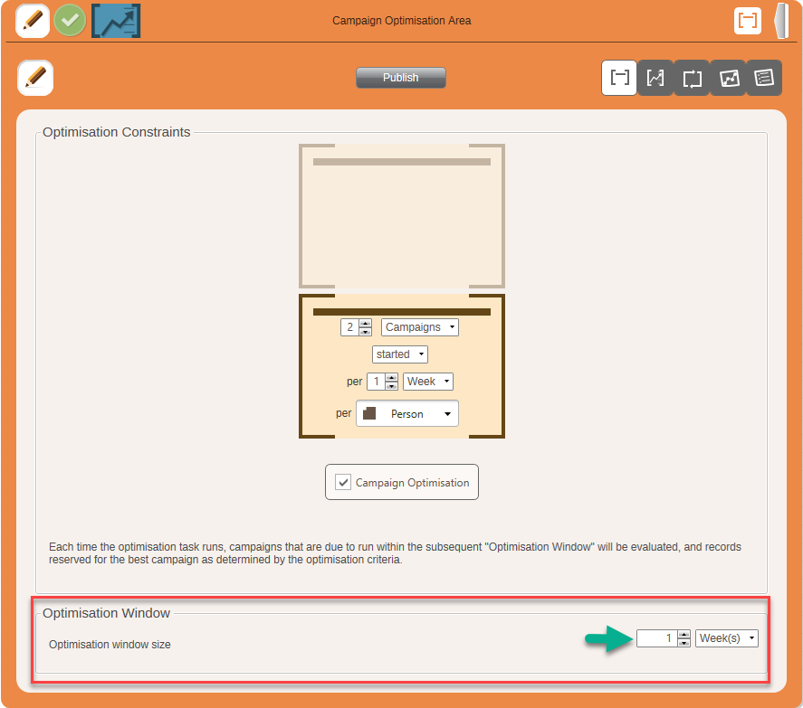 Constraints View Optimisation Window