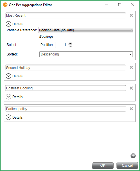 One Per Aggregations Editor