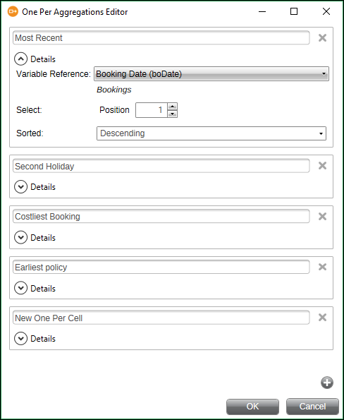 One Per Aggregations Editor Add New Item