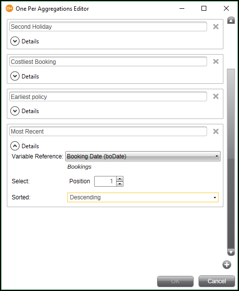 One Per Aggregations Editor New Item Added