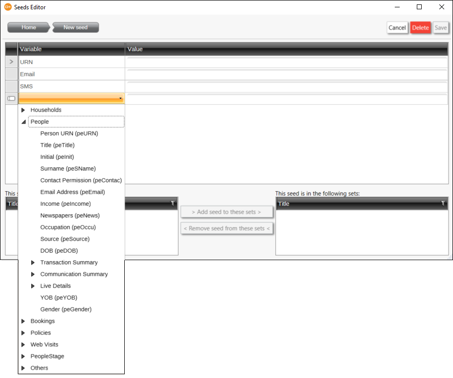 Seeds Editor New Fields