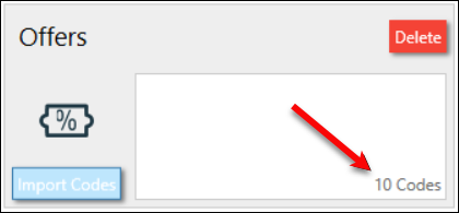 Voucher Set Number of Codes