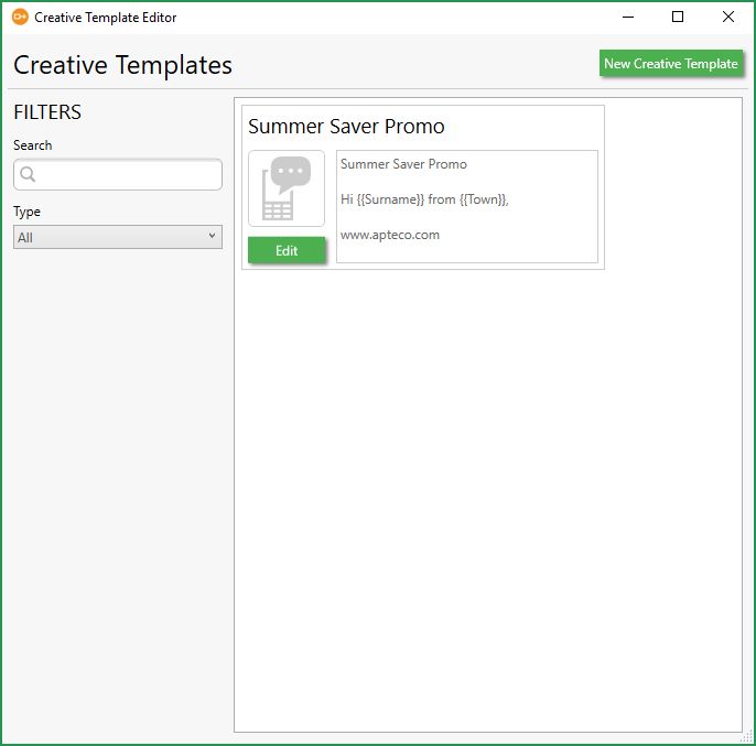 Creative Template Editor Creative Template Editor