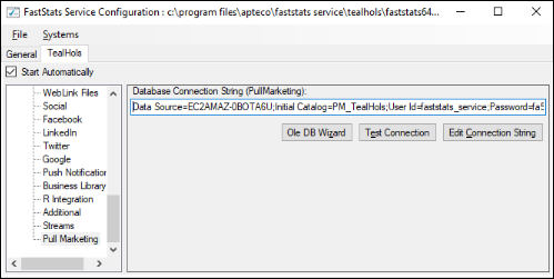 FastStats service configuration