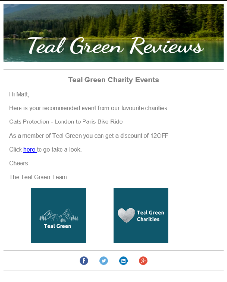 Teal Green charity reviews