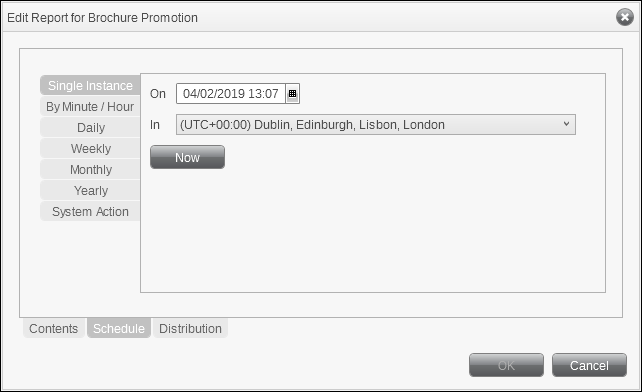 Scheduled Report Editor Schedule Tab