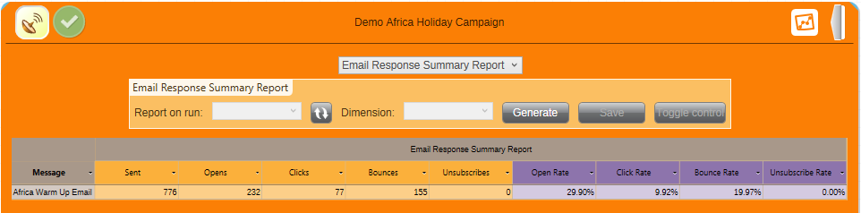 Email Response Report Email Response Report