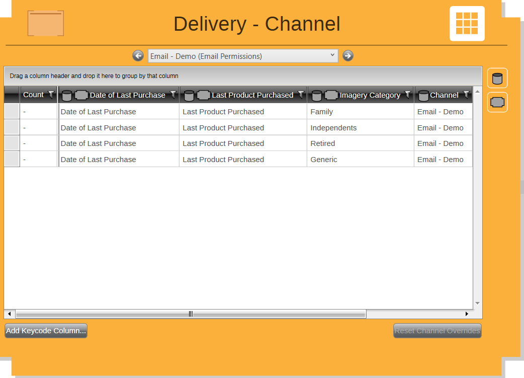 Delivery Step Grid View