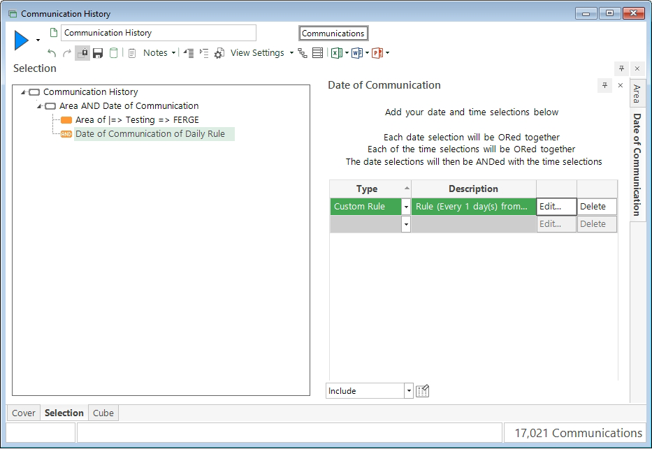 Date of Communications Added