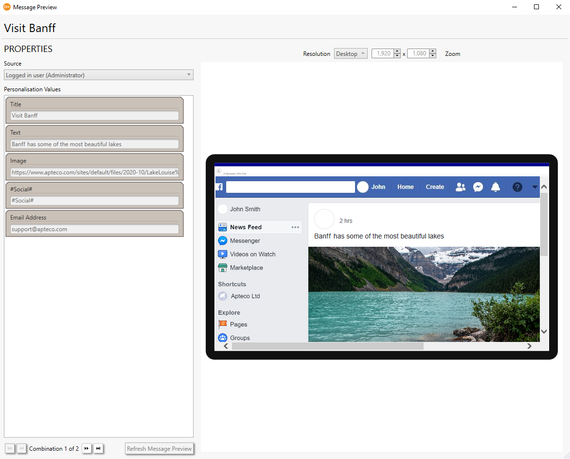 Facebook Preview
