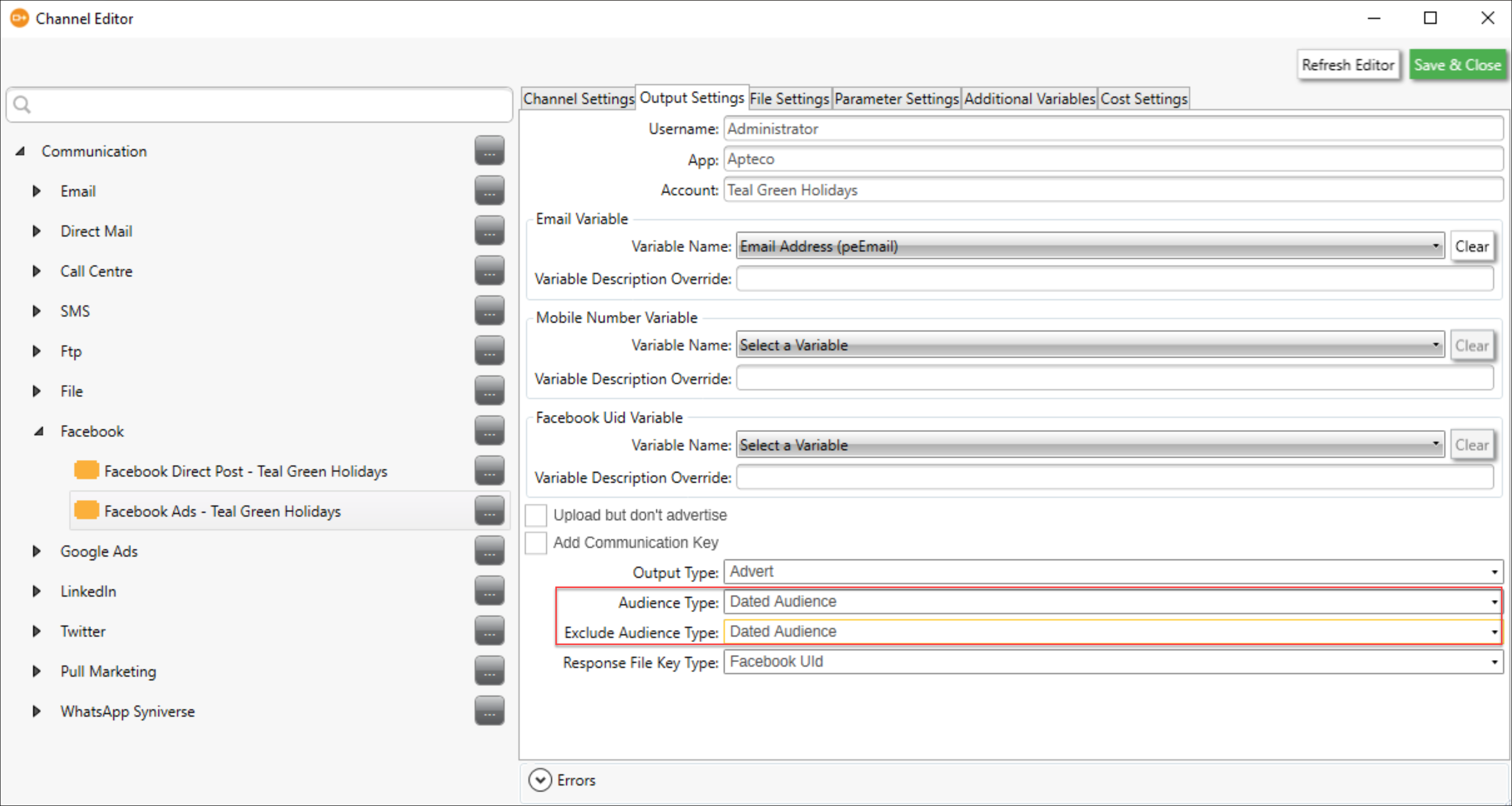 Exclude Audience Type