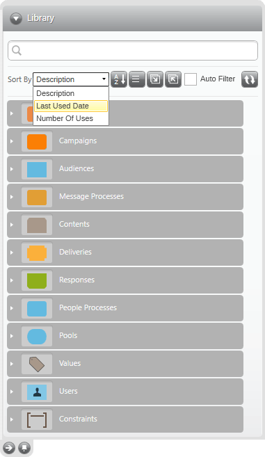 Library Sort By options