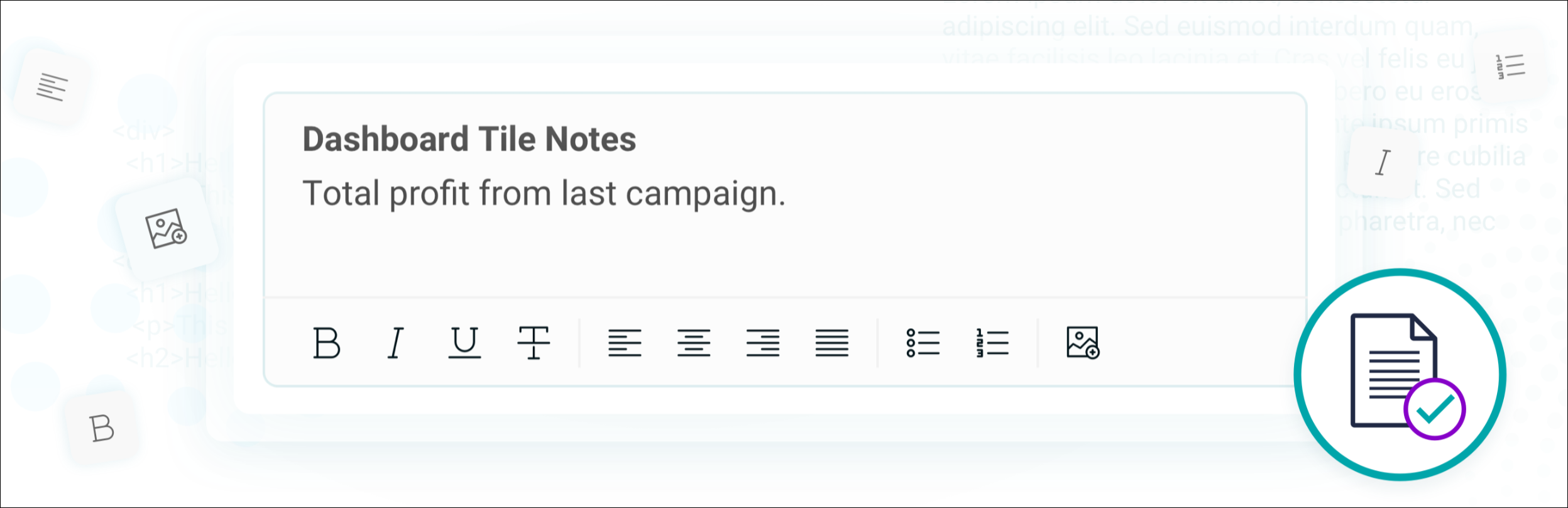 Dashboard tile notes