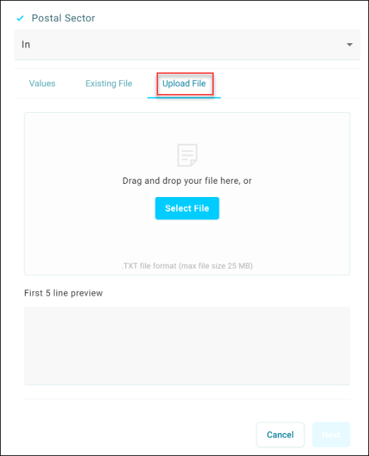 Upload file