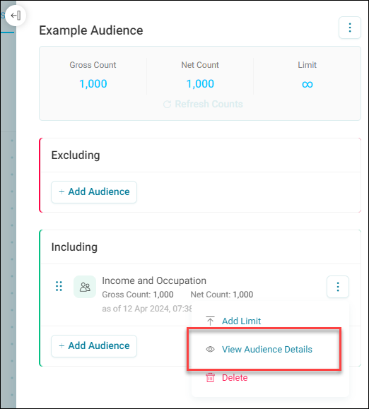 View audience details