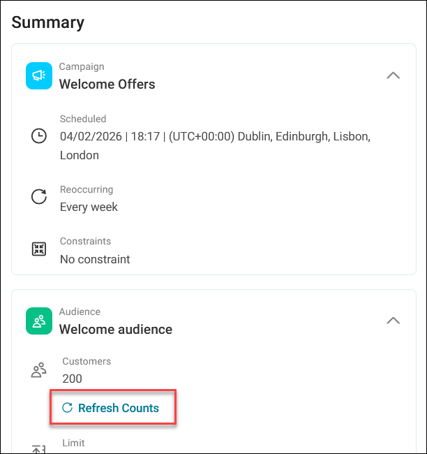 Refresh counts
