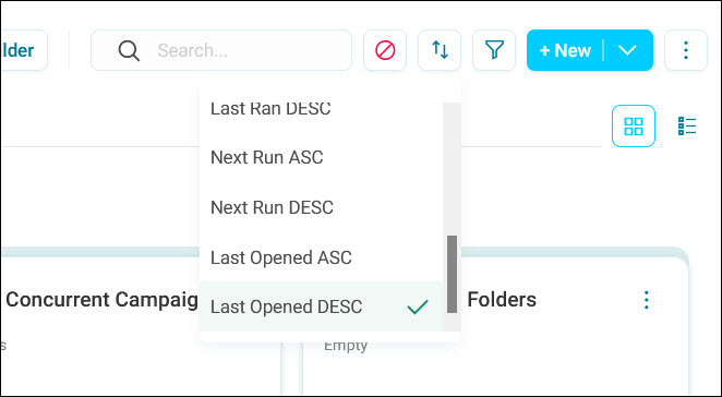 Order and filter campaigns by last opened
