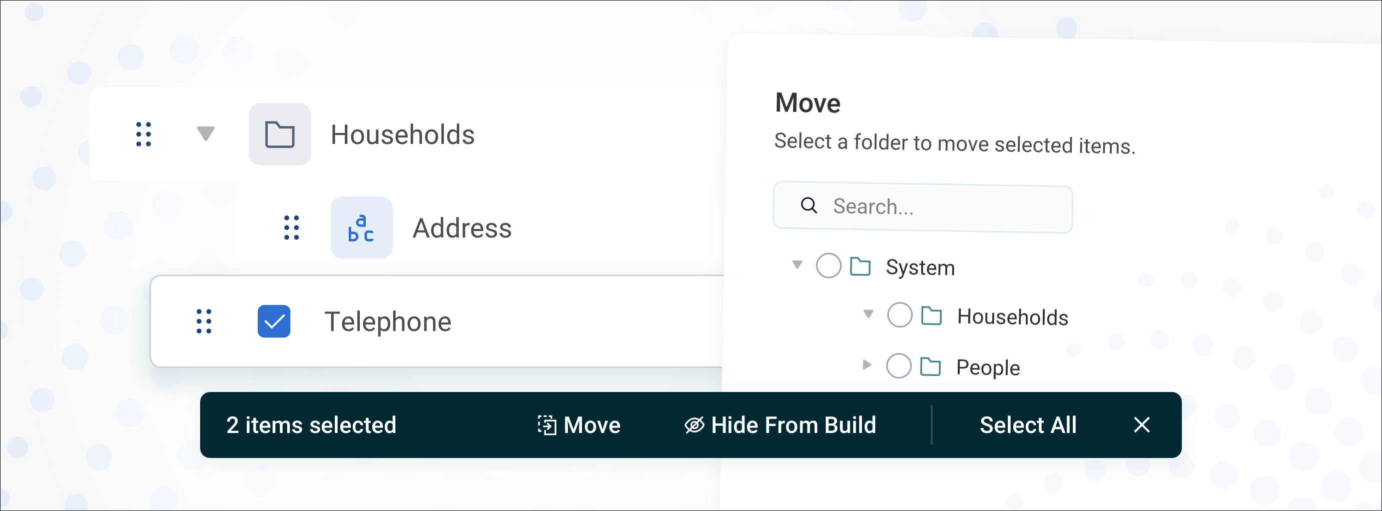 Folder Structure tab in Orbit Connect System Builds