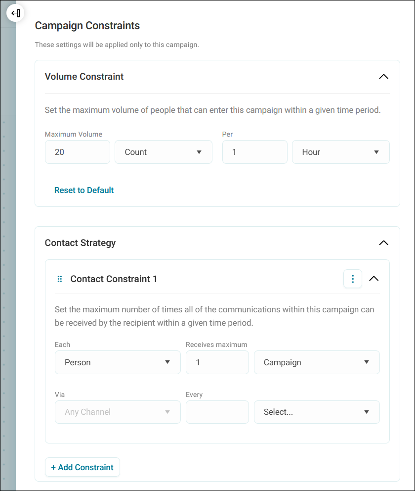 Constraints Side Panel