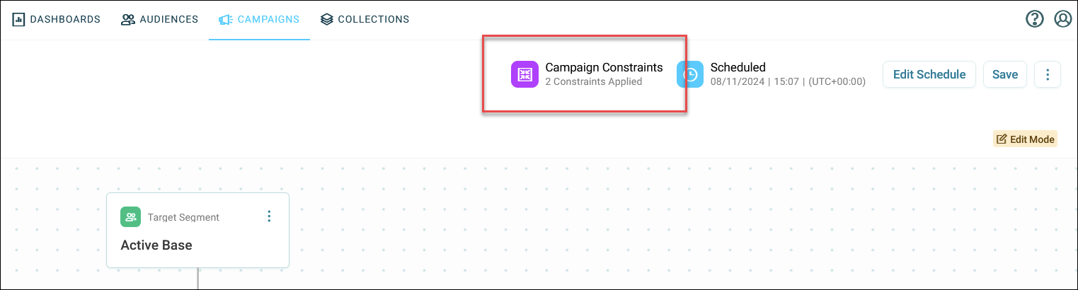 Campaign constraints indicator badge