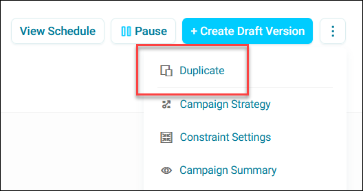 Duplicate campaigns