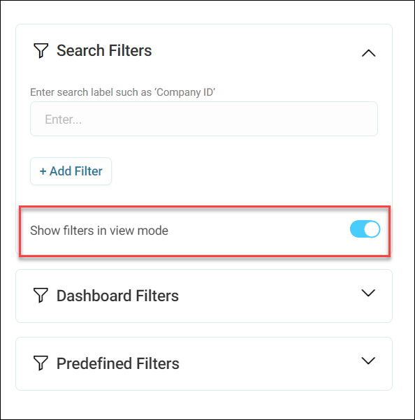 Hide filters