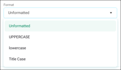 Consistent formatting