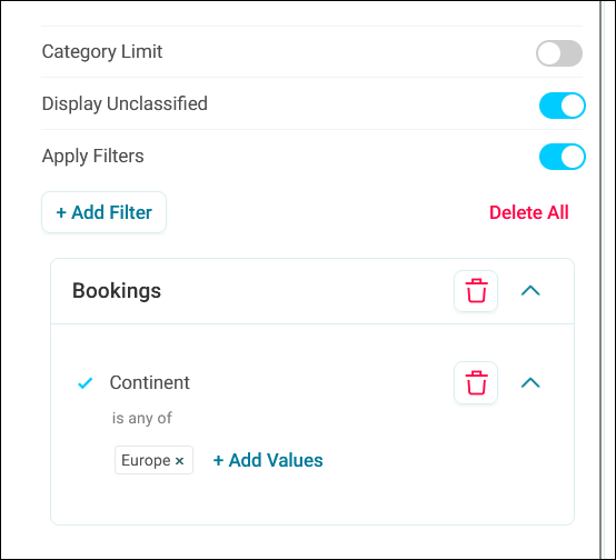 Filters on measures in audiences