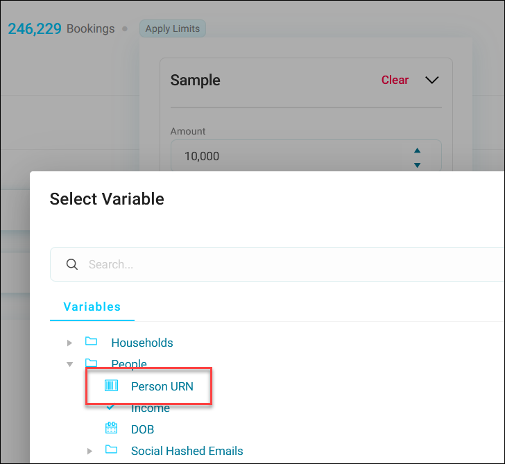 URN variables in audience limits